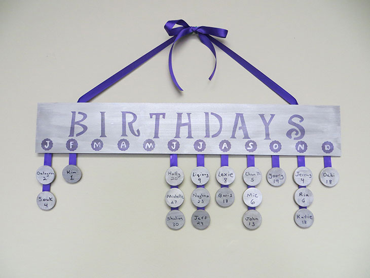 Birthday Board Calendar made with StazOn Ink - January crafting project