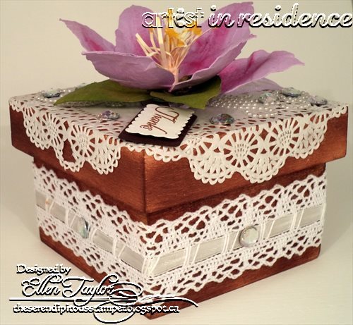 Lace Country and Garden Gift Box with large paper flower