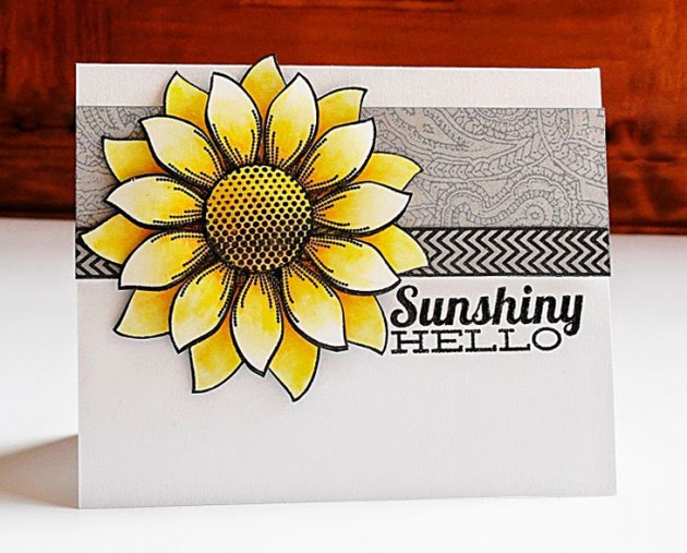 VersaFine Sunflower Hello Card