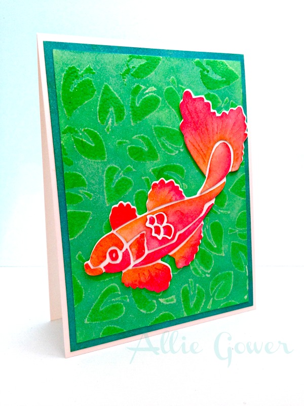 Radiant Neon Pigment Ink for a Swimming in the Koi Pond Card