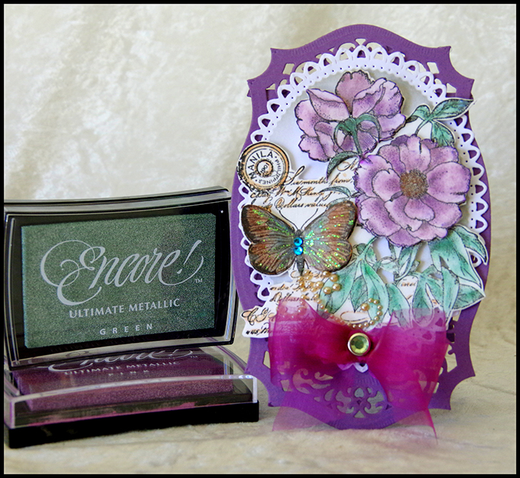 Coloring with Encore Inks - Butterfly Card