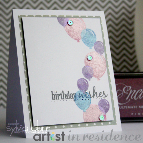 Pink and Blue Metallic Ink Birthday Wishes