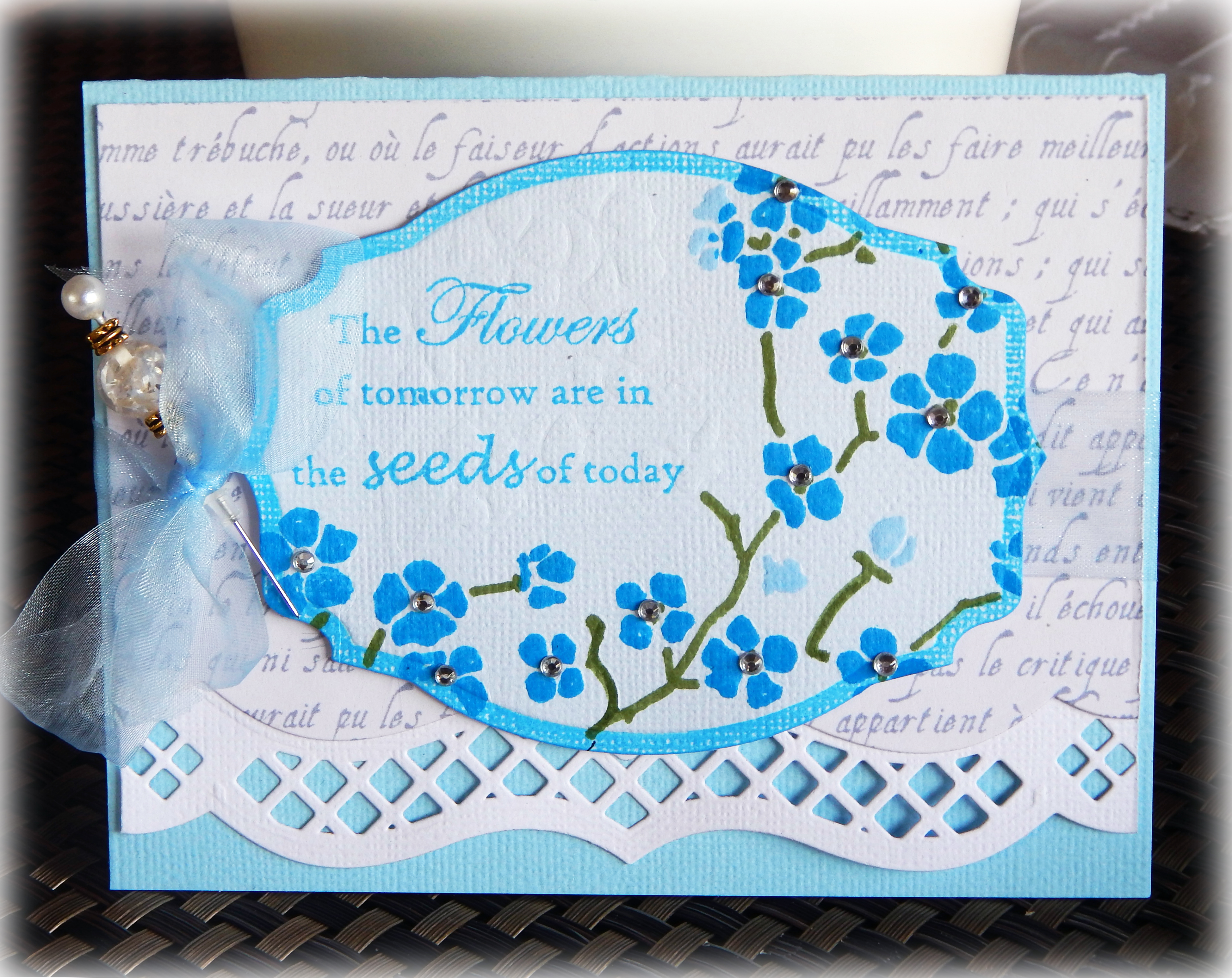 Flowers of Tomorrow Card in Shades of Blue