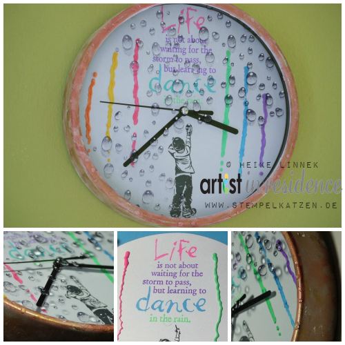 Dancing in the Rain Clock Craft with Radiant Neon Ink
