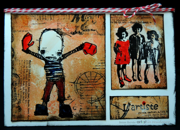 Create a distress art card with StazOn ink