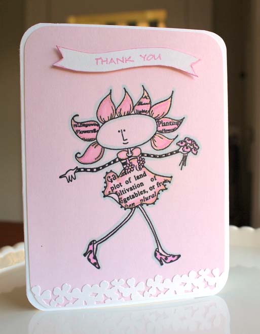 Brilliance Ink to Make a Pink Thank You Card
