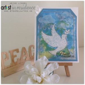 Peace on Earth Card with Embossed Resist Technique