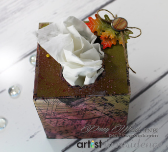 Fall Tissue Box with Kaleidacolor and Creative Medium