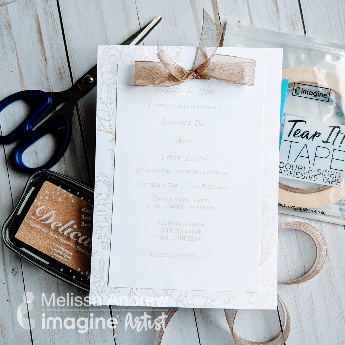 DIY wedding invitation easy enough for a beginner to make.