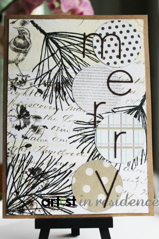 Merry Christmas Card with Memento Luxe Northern Pine