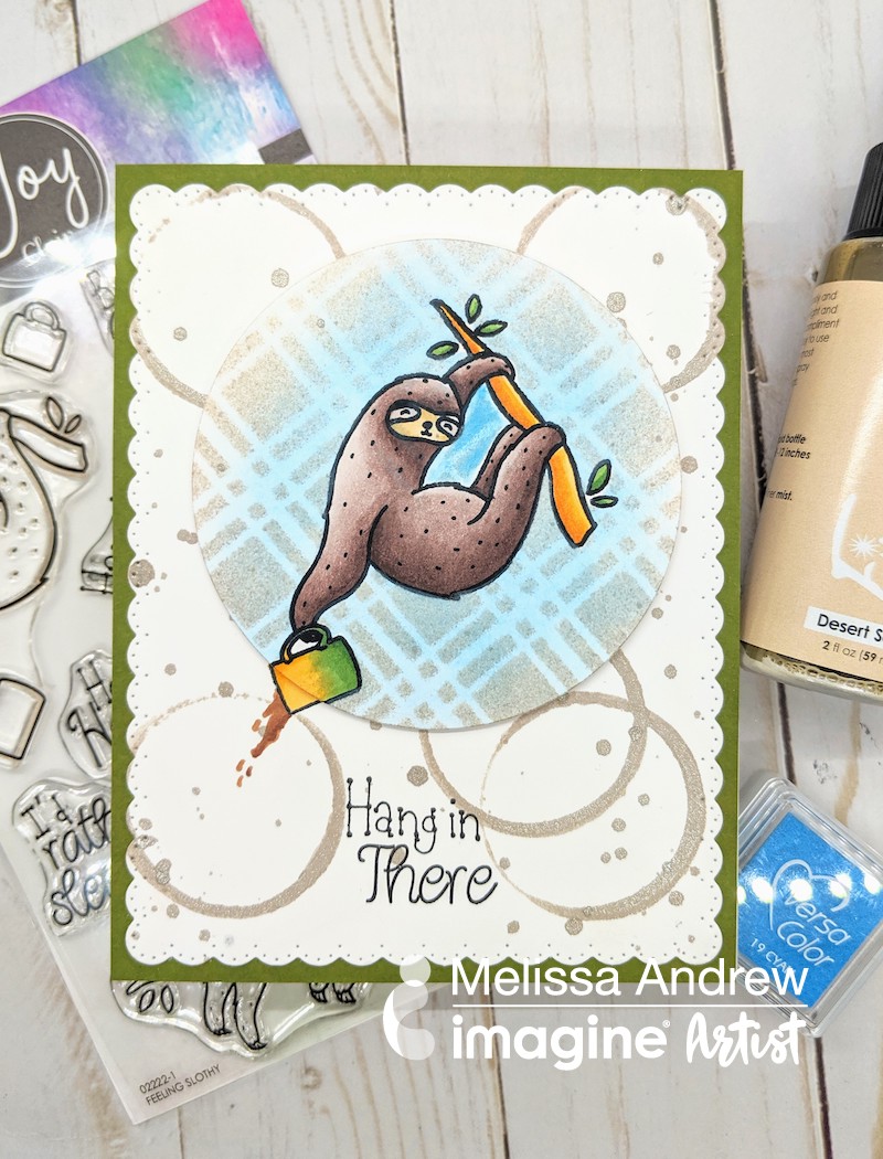 I create a fun card using Fireworks Sprays with a stencil to create a fun background for this adorable sloth from Joy Clair Stamps. Join me for a masking technique cardmaking tutorial