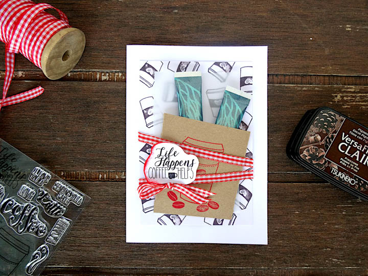 StazOn Pigment Ink to Create a Coffee Card Gift Combo