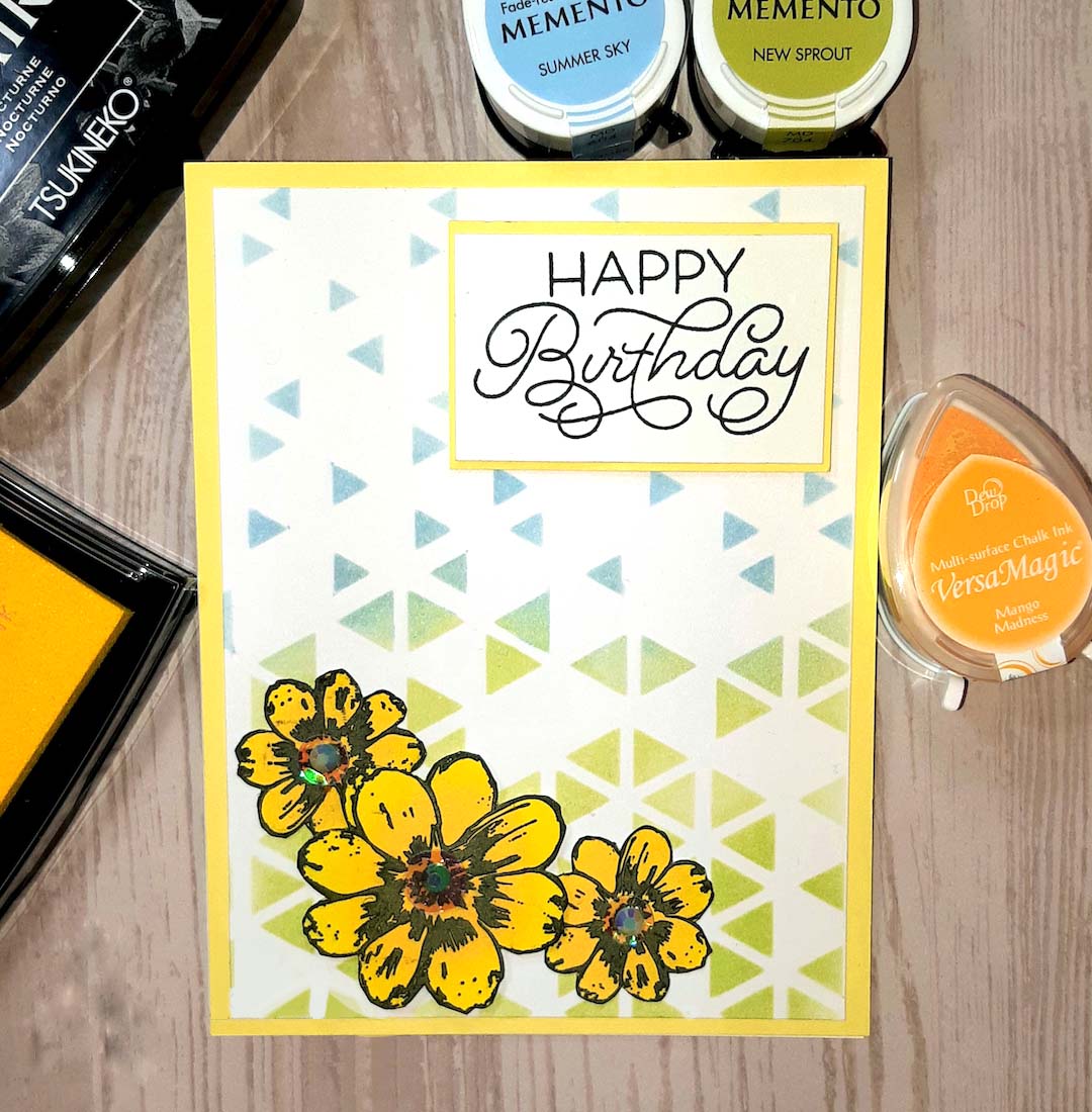 birthday card made with VersaColor 