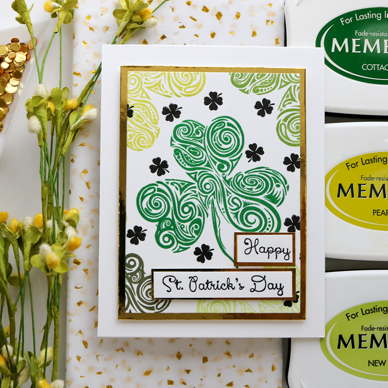 See how lovely green inks blend and stamp for St Patricks Day cards! 
