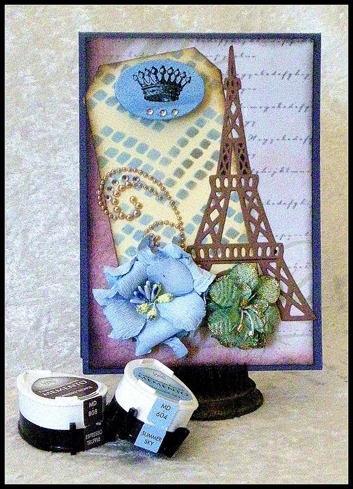 Eiffel Tower Card Made with Memento DewDrops