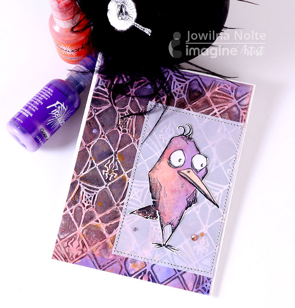 Learn How to Water Color a Halloween Card with Fireworks Shimmery Craft Spray