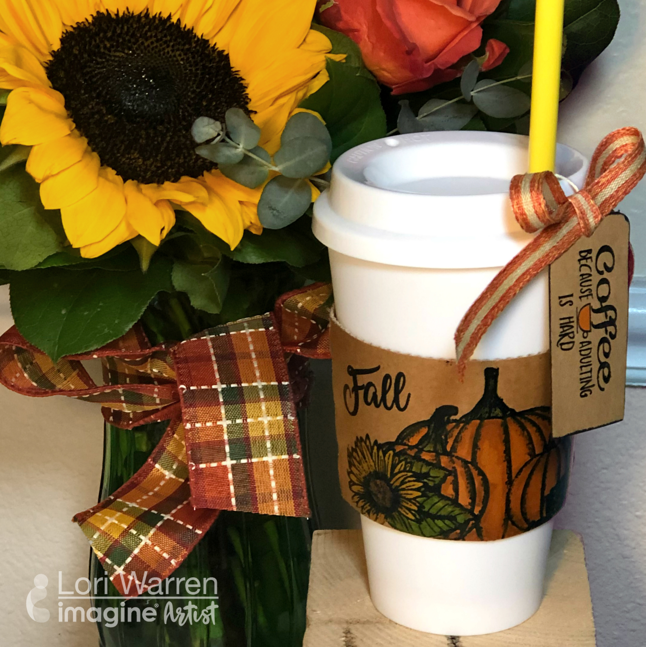 Coffee Cup Crafts - Hand Decorate Autumnal Pumpkins - Because Adulting is Hard!